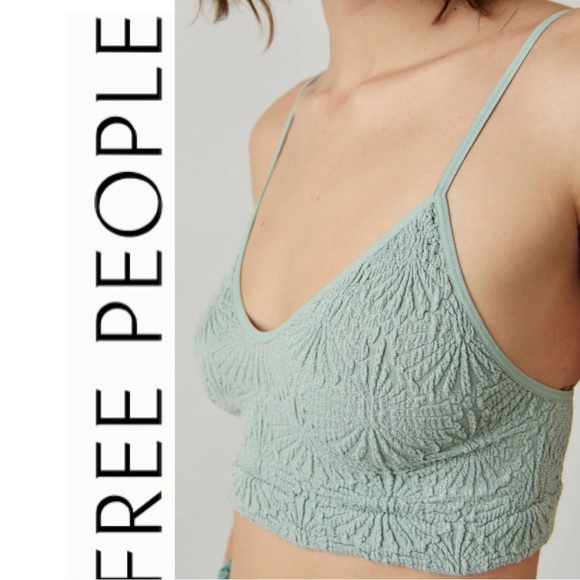 Free People What’s The Scoop Floral Bralette in Mermaids Tale Size XS/S NWOT - Picture 6 of 10